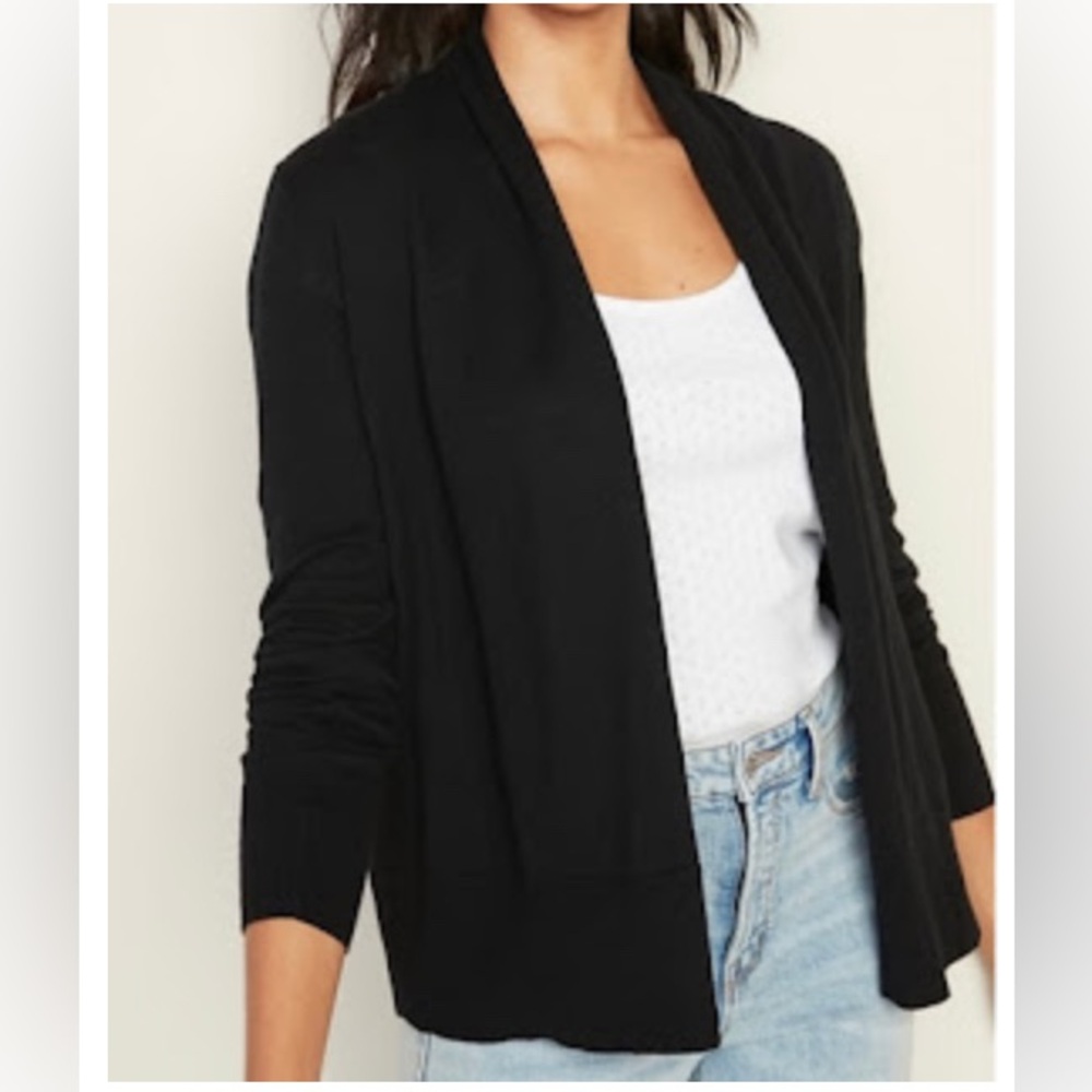 Short Shawl-Collar Open-Front Sweater for Women